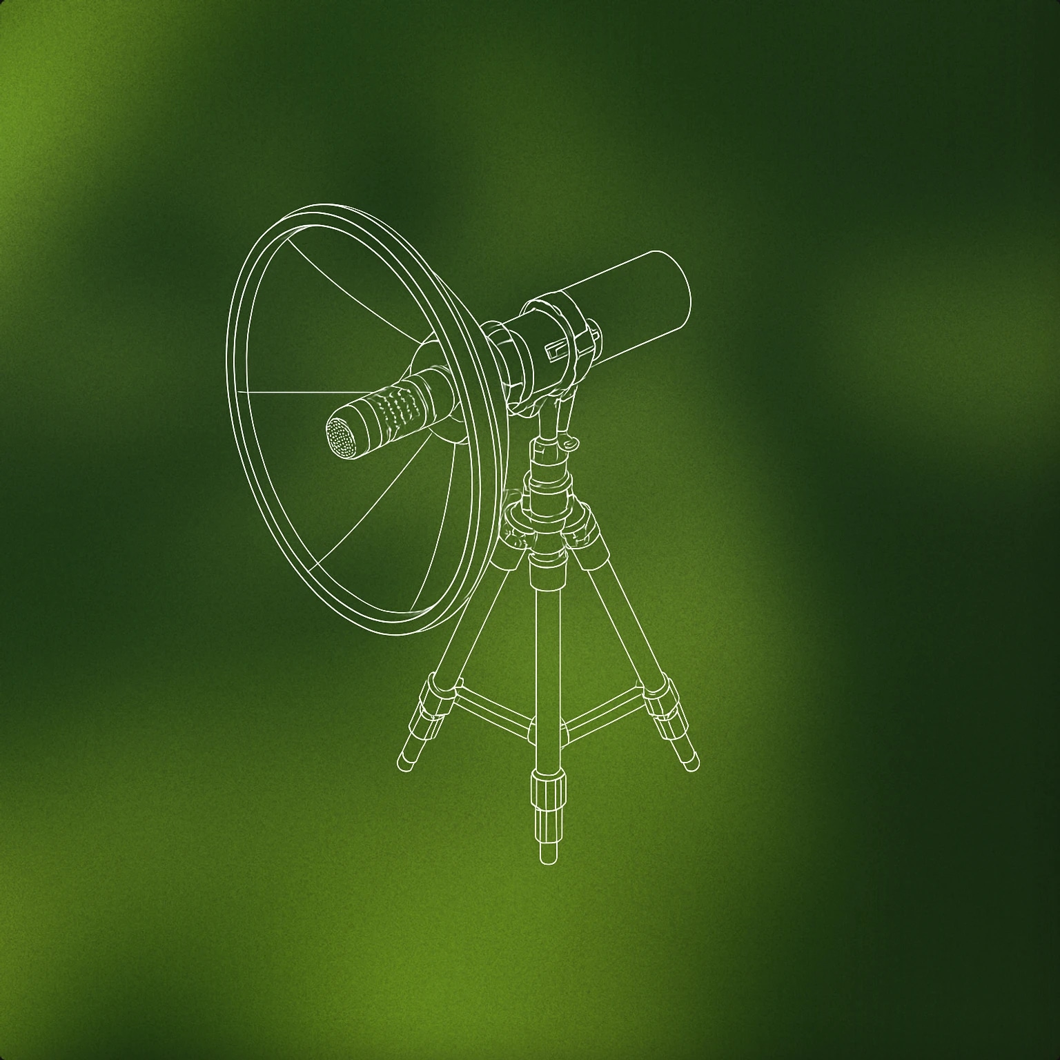 Cover of A parabolic microphone mounted on a tripod for Sniper sound effects