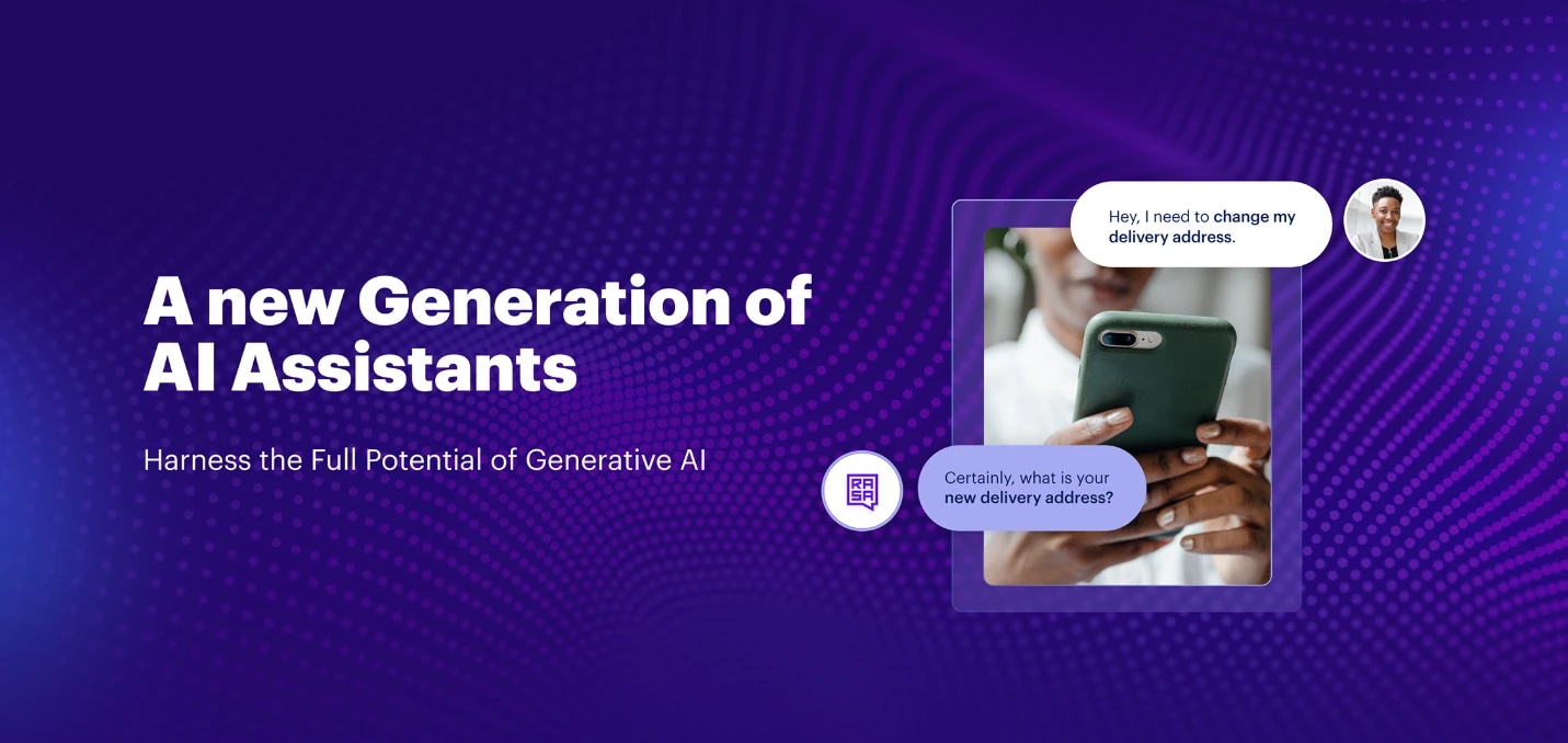 A person holding a smartphone with chat bubbles about changing a delivery address.