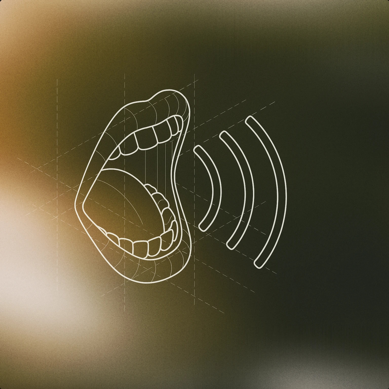 Cover of a stylized open mouth with sound lines emanating outward for Nooo sound effects