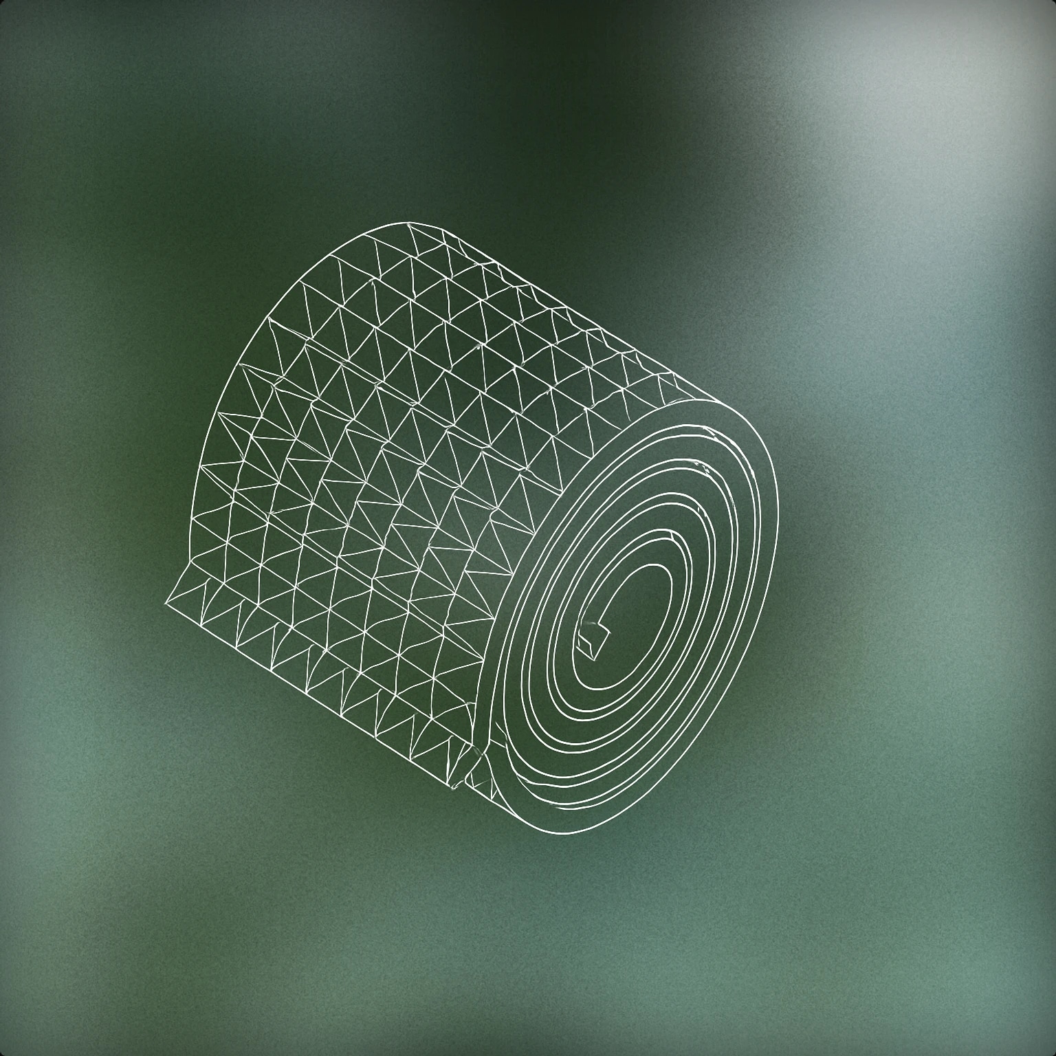 Cover of A tightly coiled roll of acoustic foam panel with triangular ridges for Fabric sound effects