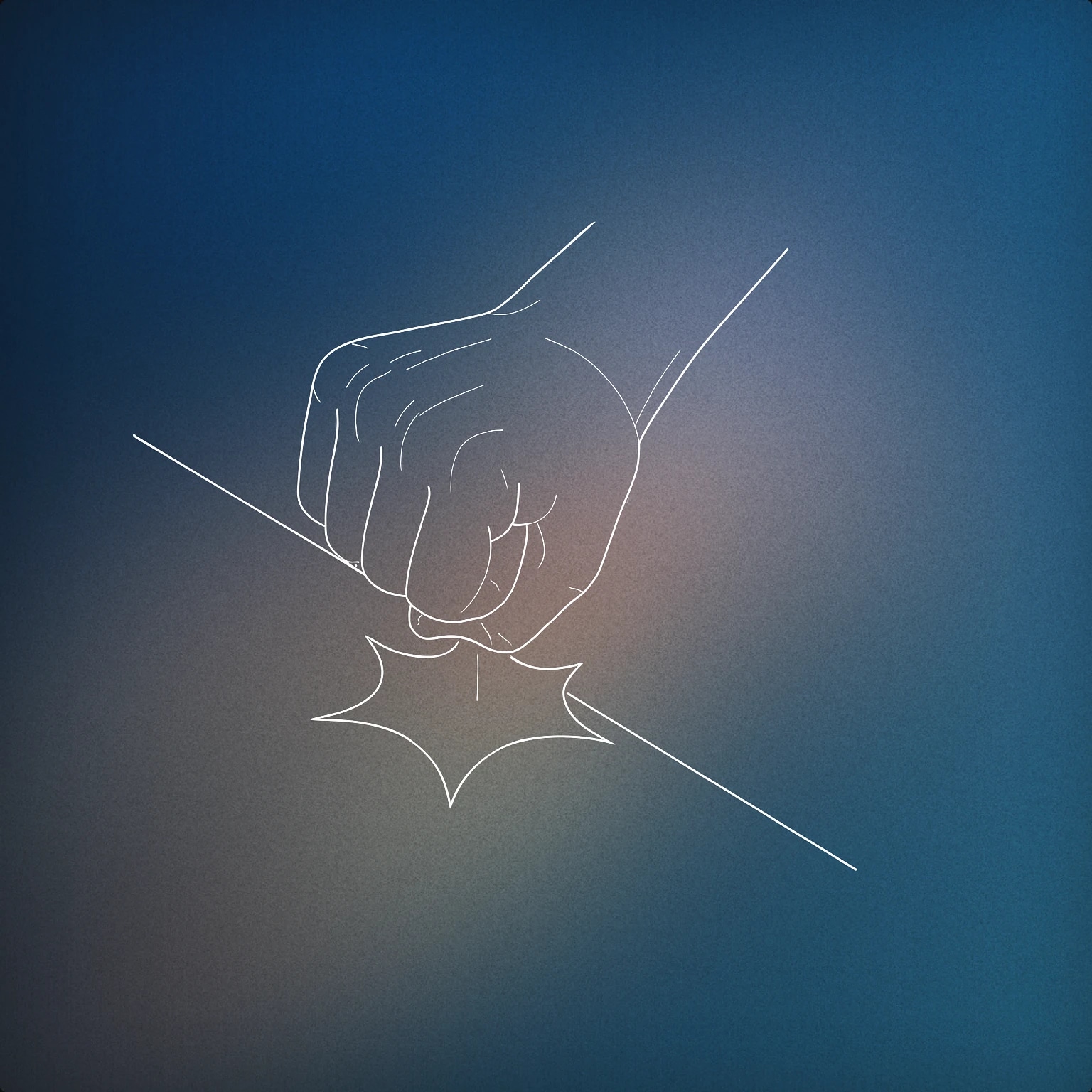 Cover of a clenched fist making contact with a flat surface, with a single stylized impact ripple emanating from the point of contact for Punching sound effects