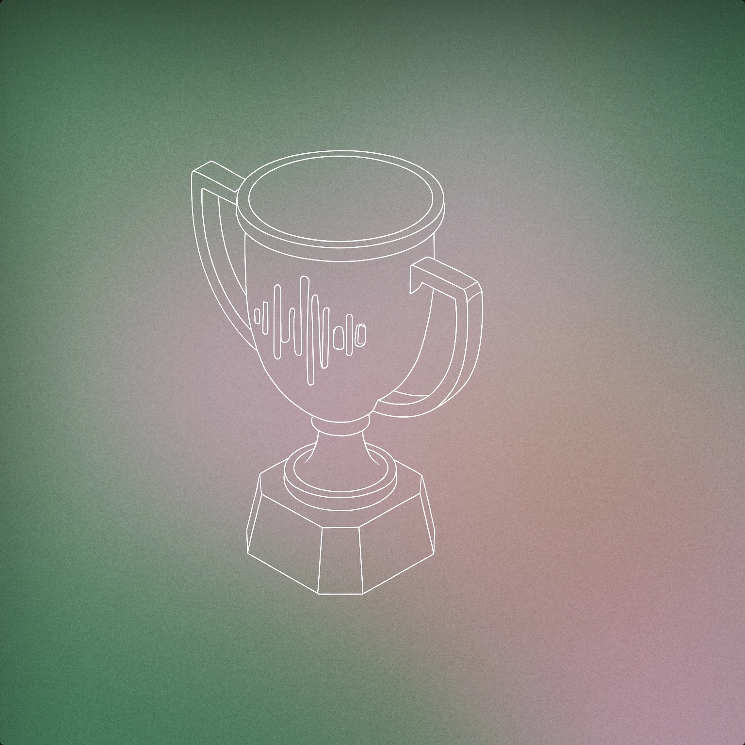 Cover of a trophy with stylized soundwave engravings on its surface for Victory sound effects