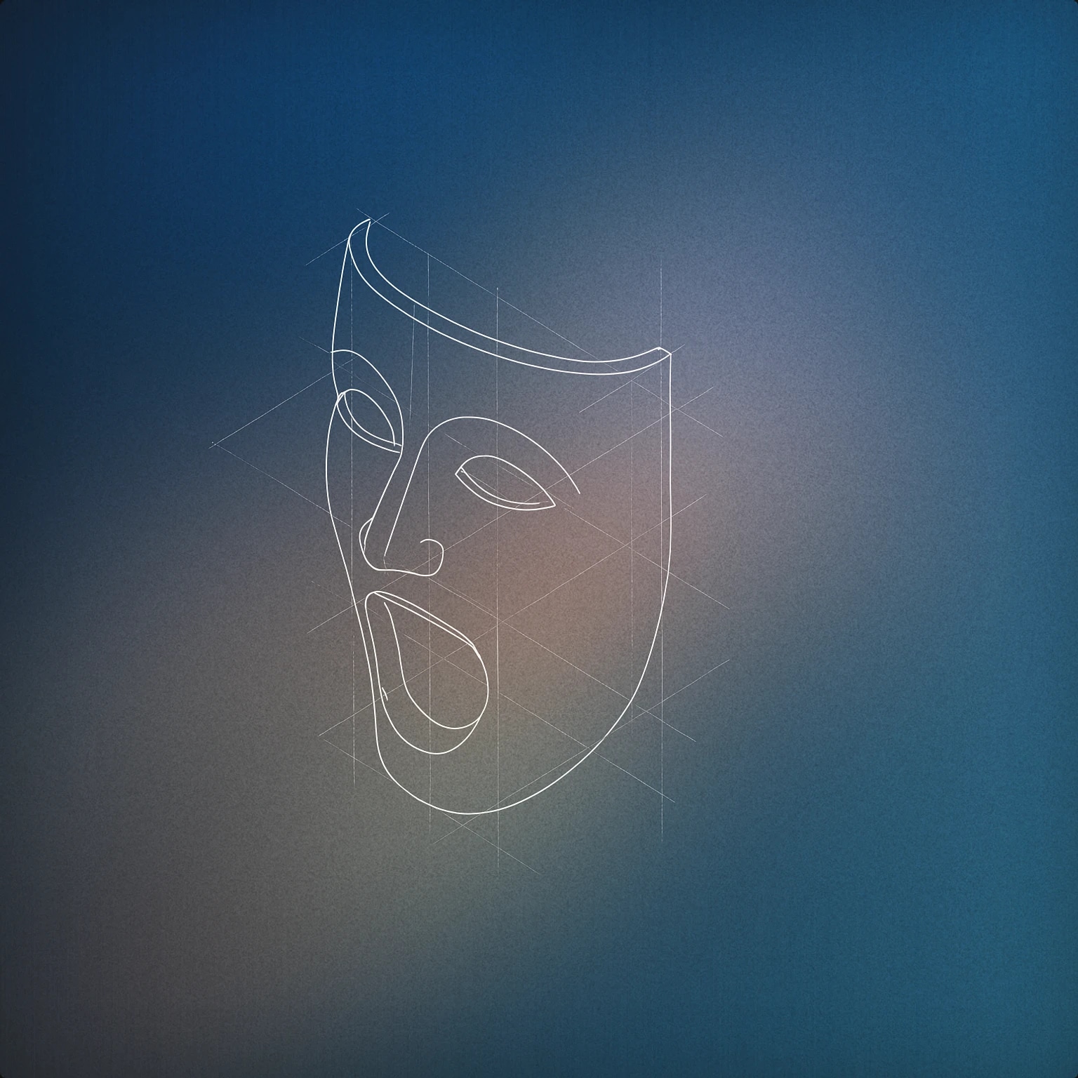 Cover of a single, oversized theater mask with an open mouth, positioned as if projecting sound outward for Dramatic sound effects