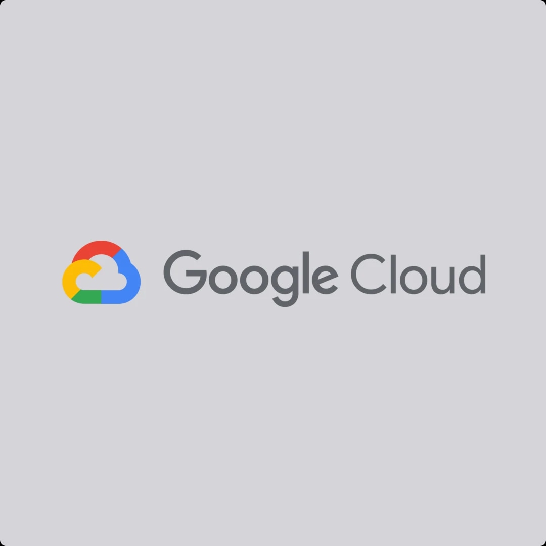 Google Cloud logo with text on a light gray background.