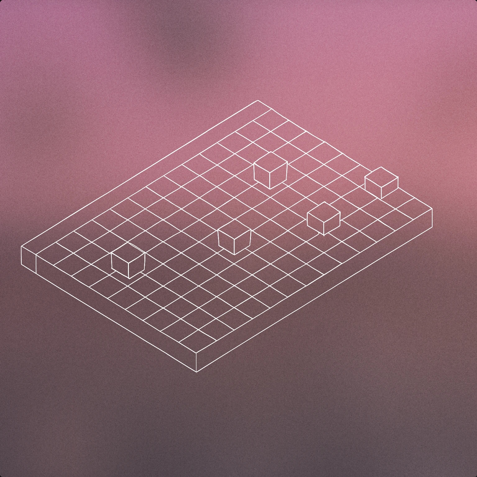 Cover of A stylized, simplified music sequencer grid with a few raised blocks representing notes for Beepbox sound effects