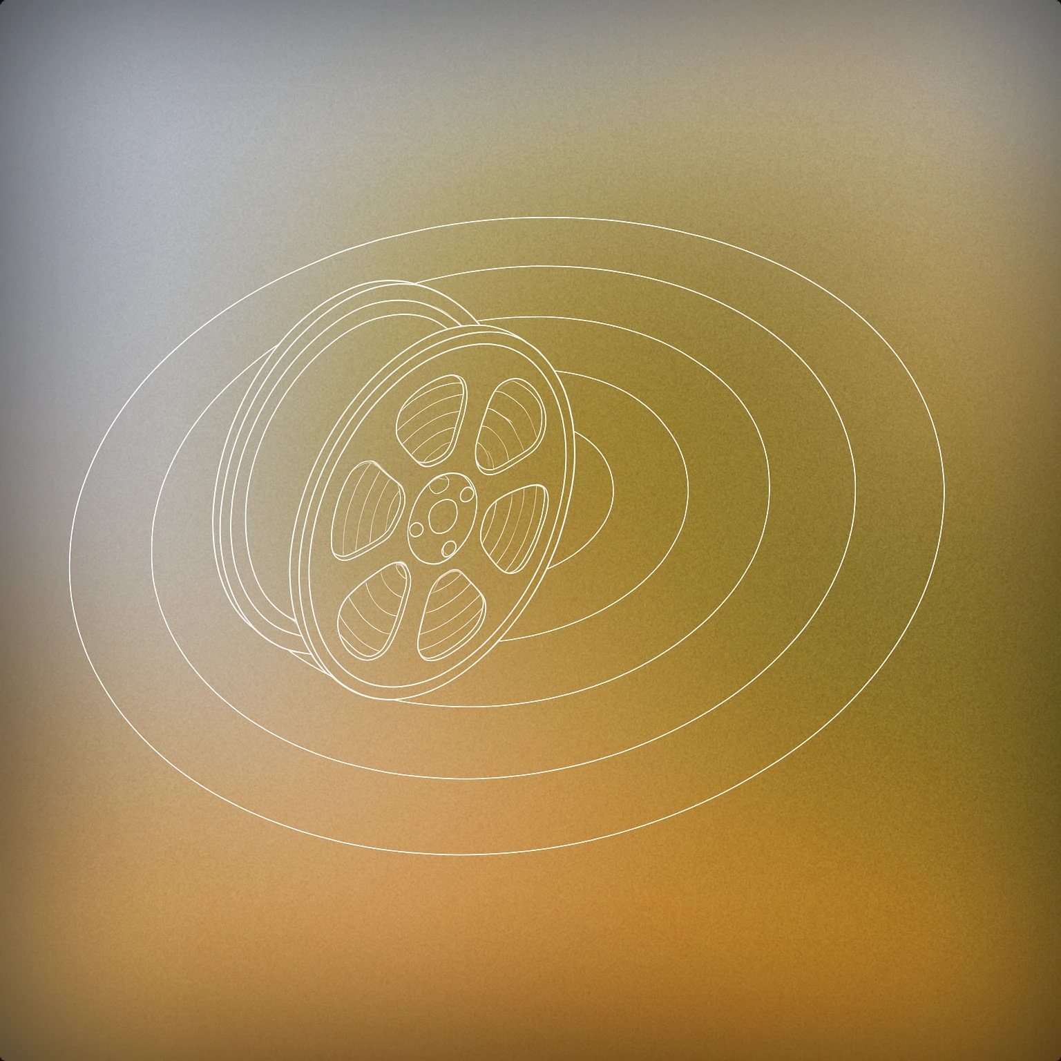 Cover of A simplified film reel with concentric circular shockwaves emanating outward for Cinematic Boom sound effects