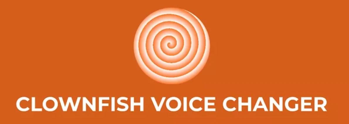 Clownfish Voice Changer logo with a spiral design above the text.