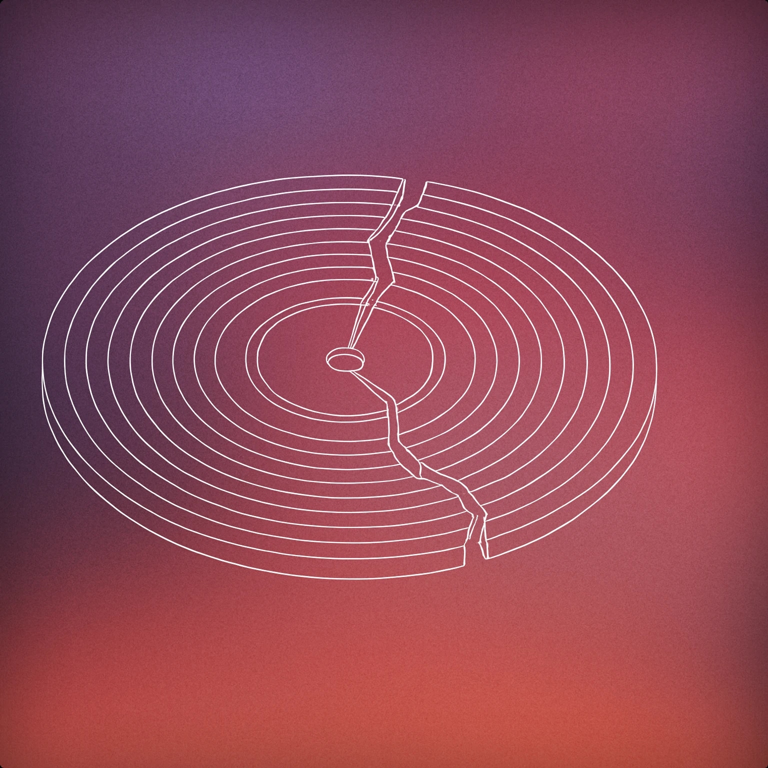 Cover of a broken vinyl record with a visible crack through its center for Fail sound effects