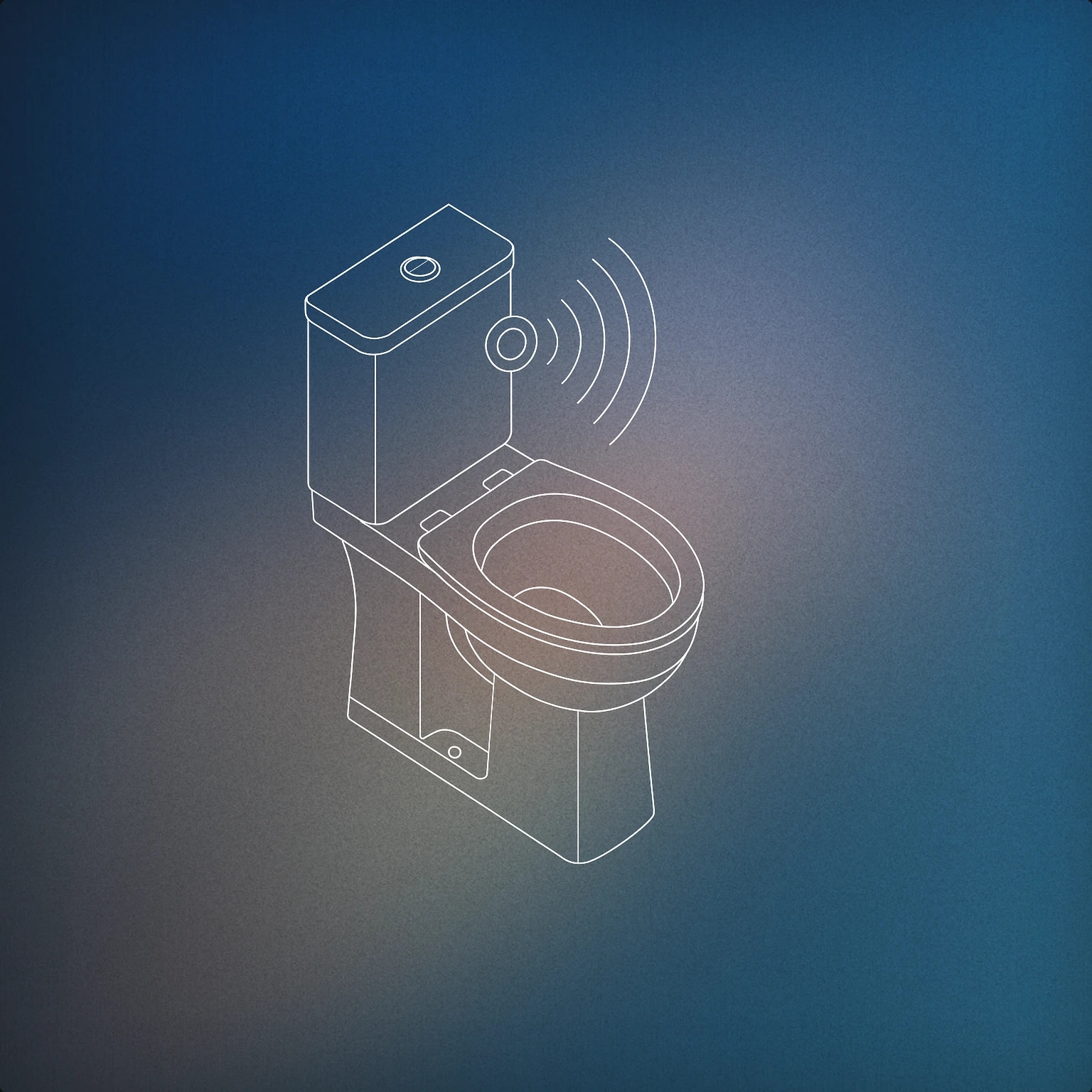 Cover of Toilet bowl with a stylized soundwave emanating from the flushing button for Toilet sound effects