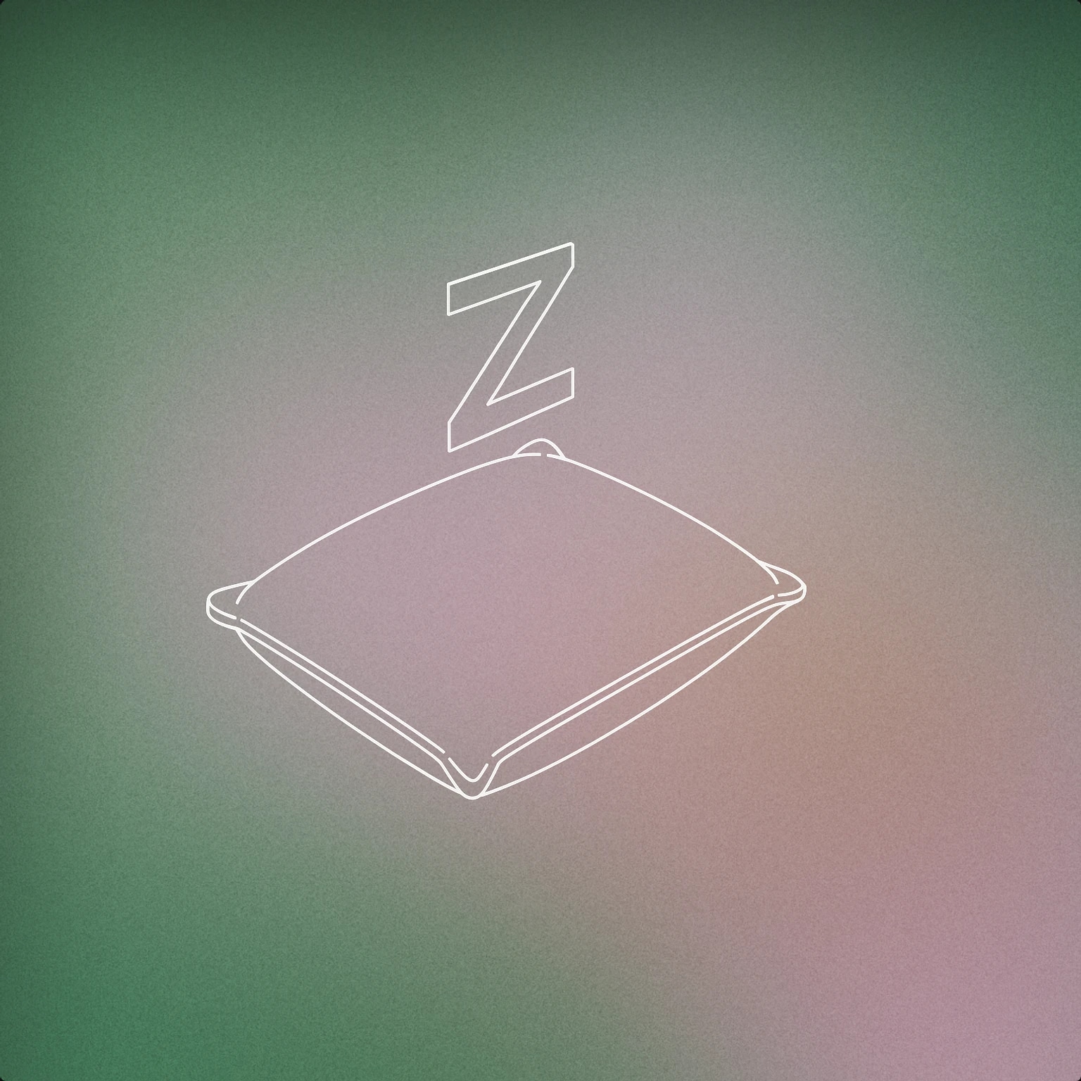 Cover of a simple pillow with a subtle, stylized 'Z' floating above it for Snore sound effects