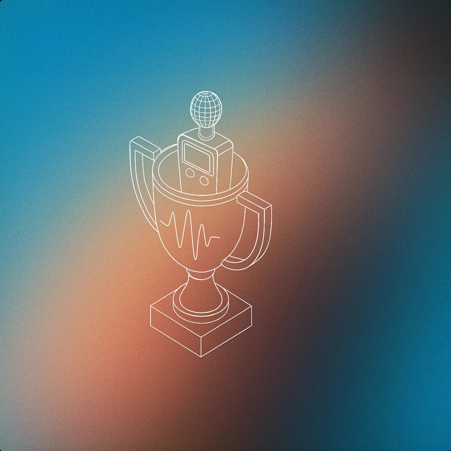 Cover of A trophy-shaped sound meter with a bold waveform displayed on its front for Super sound effects