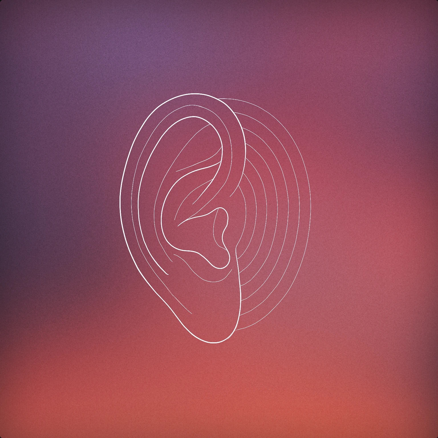 Cover of A single human ear with subtle concentric rings radiating outward from the ear canal for Ears Ringing sound effects